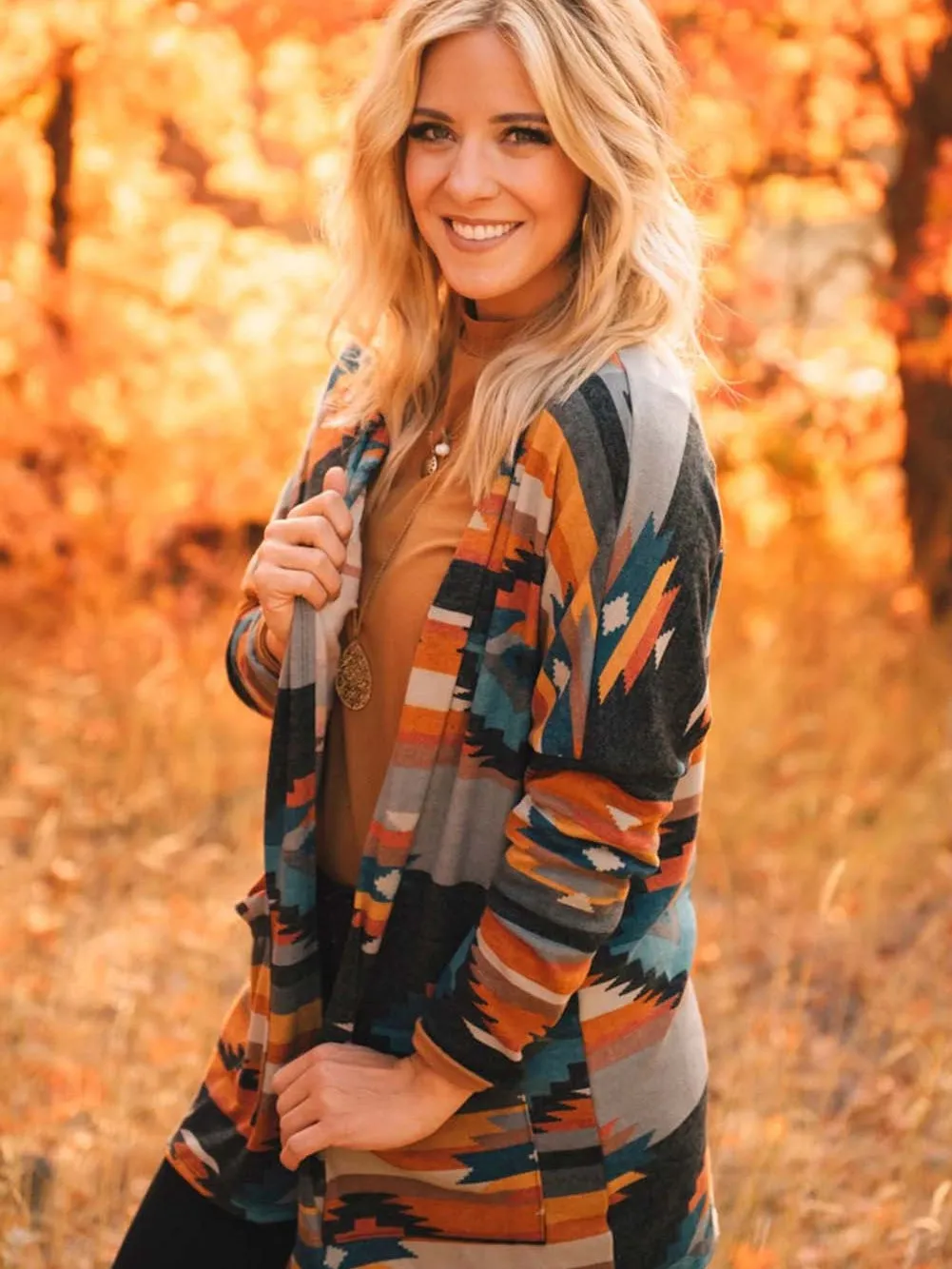 Beige and Black Cardigan
