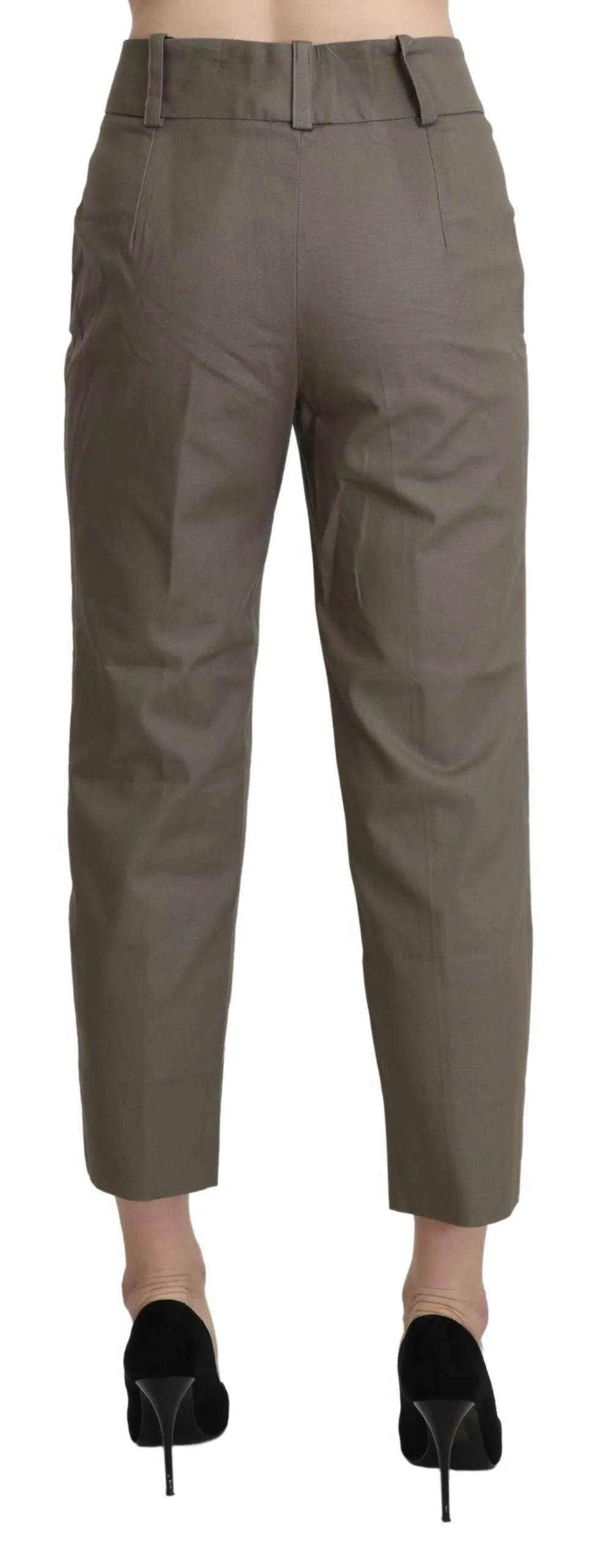 BENCIVENGA Gray High Waist Cropped Dress Trouser Pants