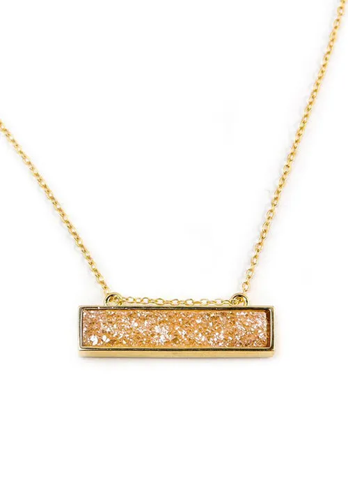 Bethany Druzy Bar Necklace in Gold