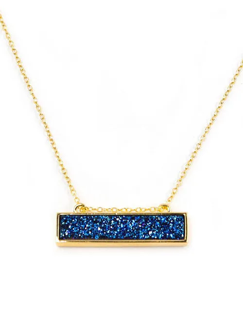 Bethany Druzy Bar Necklace in Gold