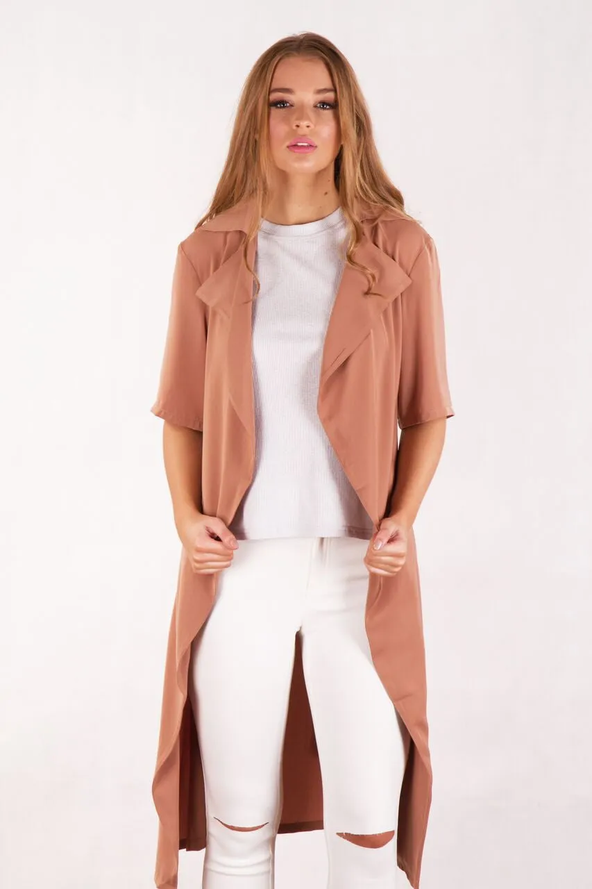 Bianca Waterfall Front Light Layering Coat