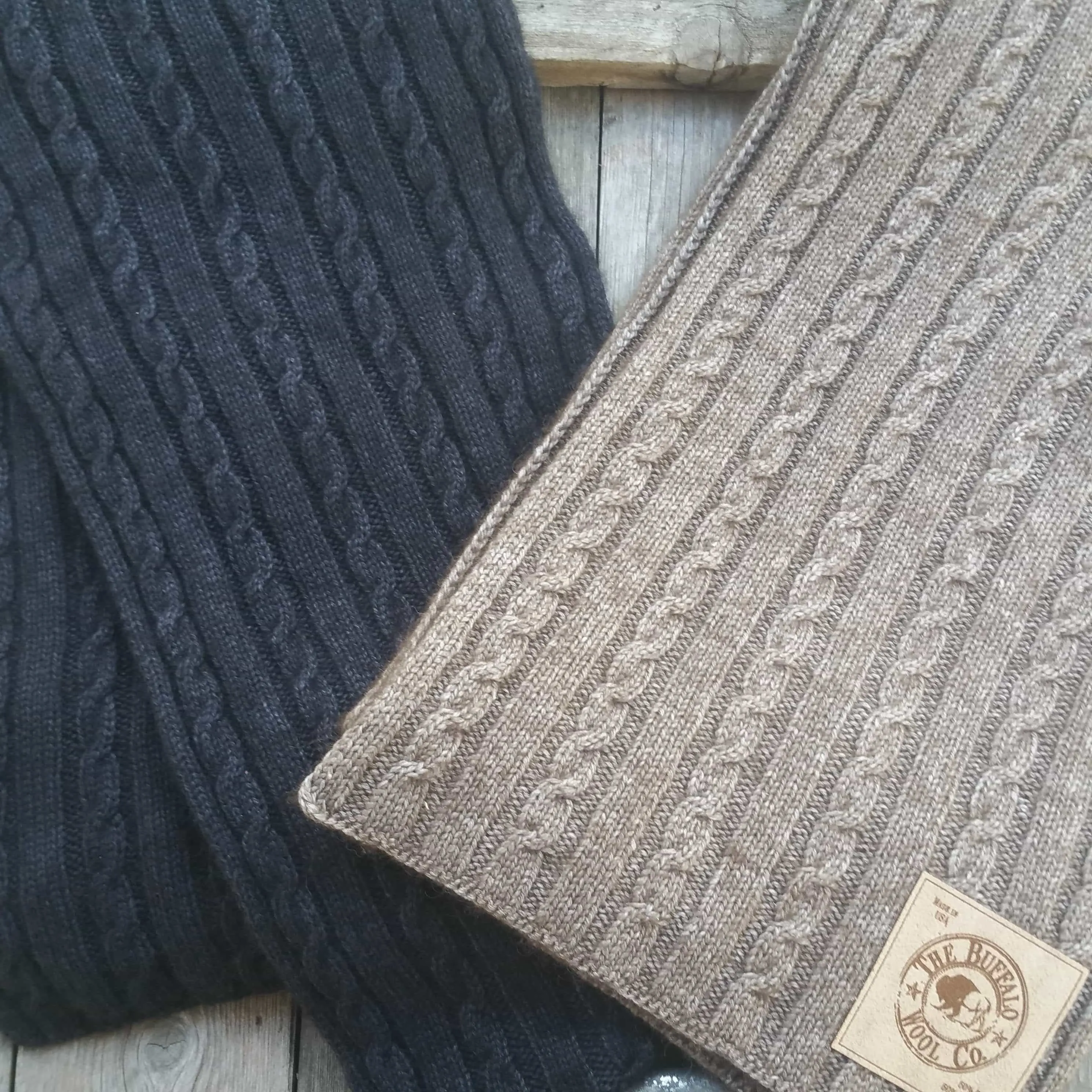 Bison/silk scarf