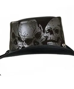 Black Skull Top Hat