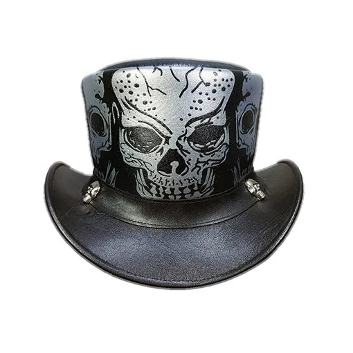 Black Skull Top Hat