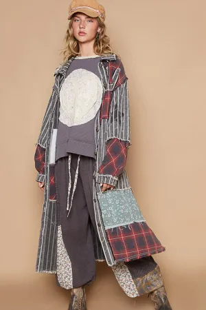 Black Stripe Patch Jacket #775