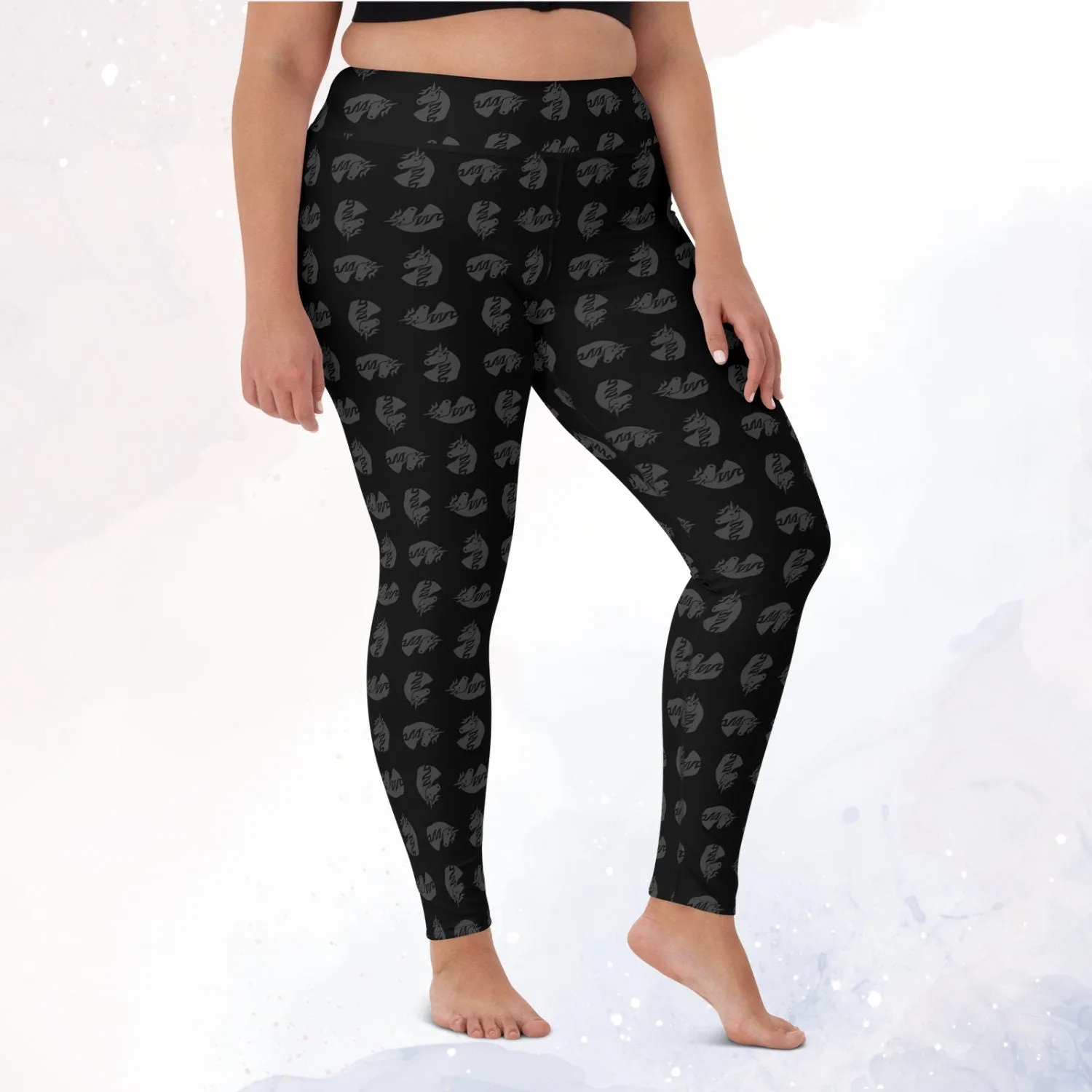 Black Unicorn High Waist Leggings