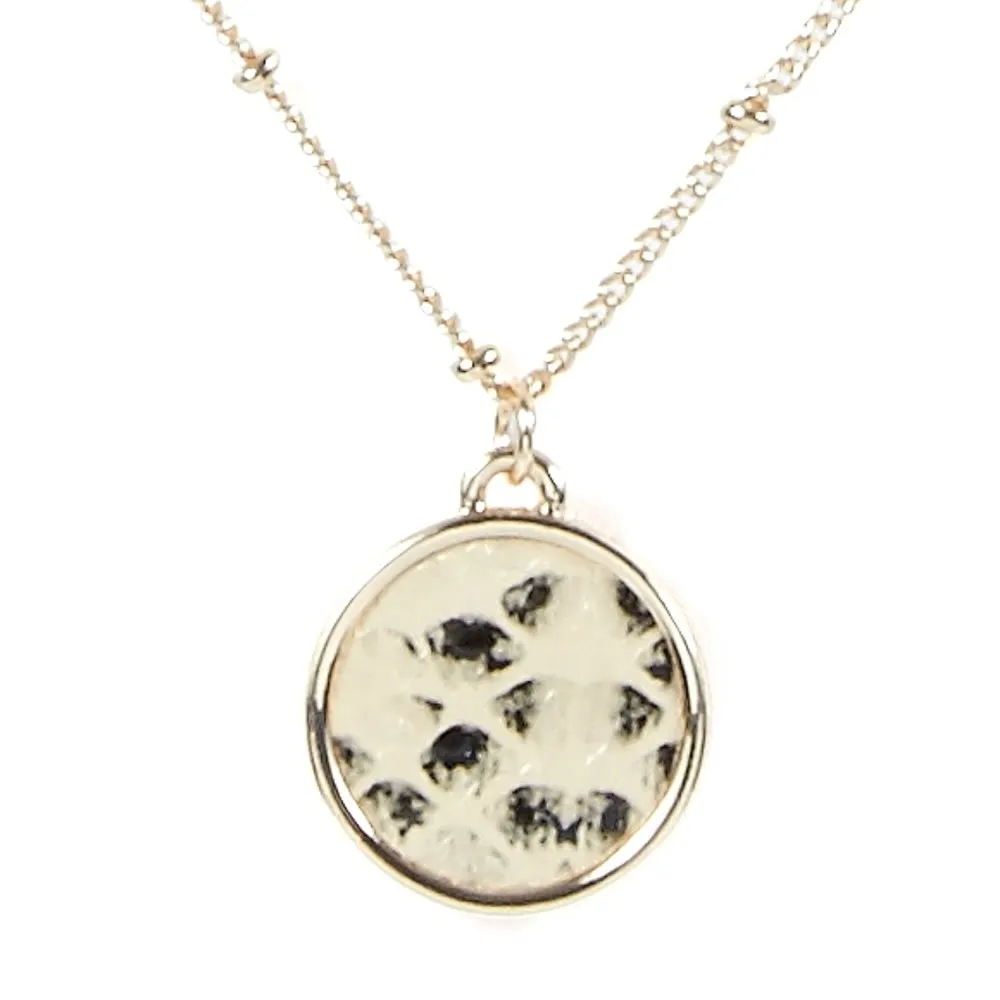 Black/White Snake Print Layering Necklace Pendant