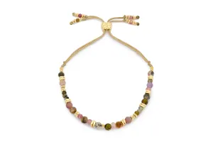 Bliss Gold Tourmaline Bead Slider Bracelet