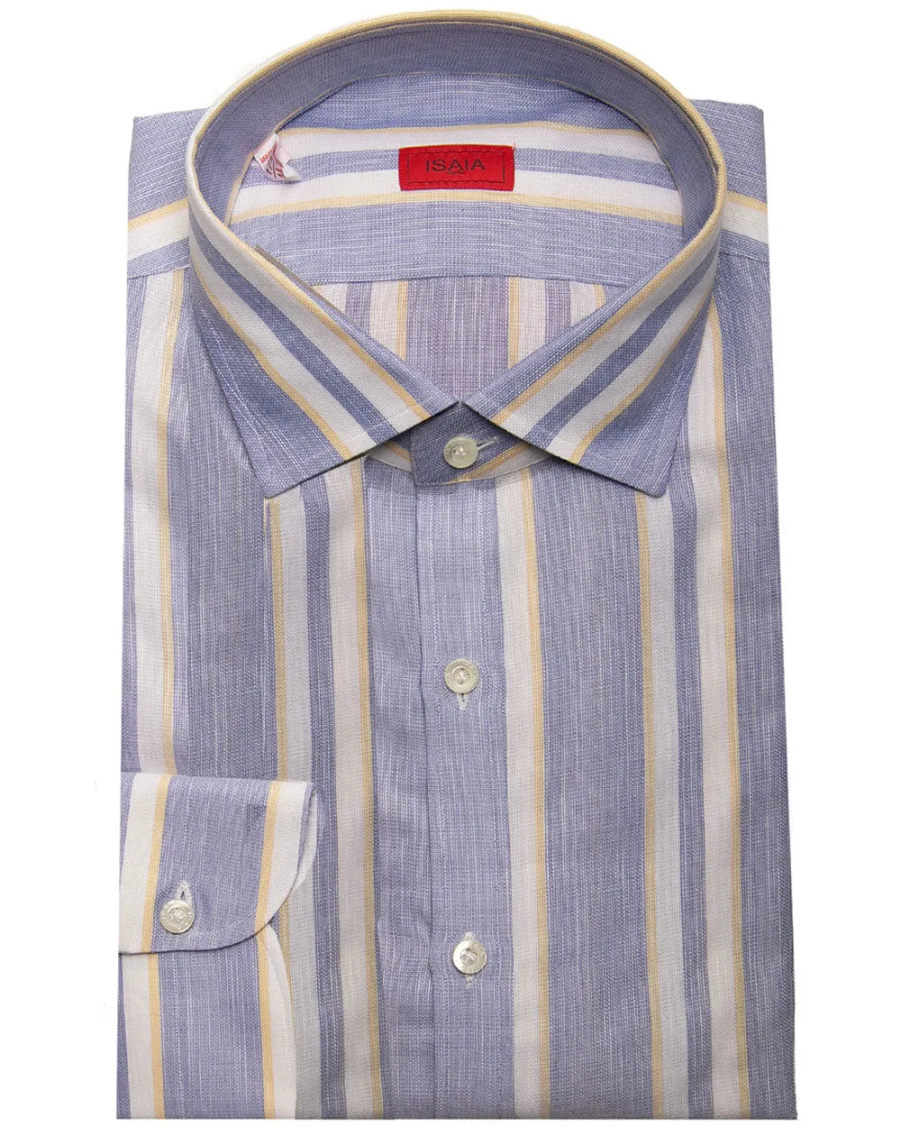 Blue and Yellow Stripe Sport Shirt