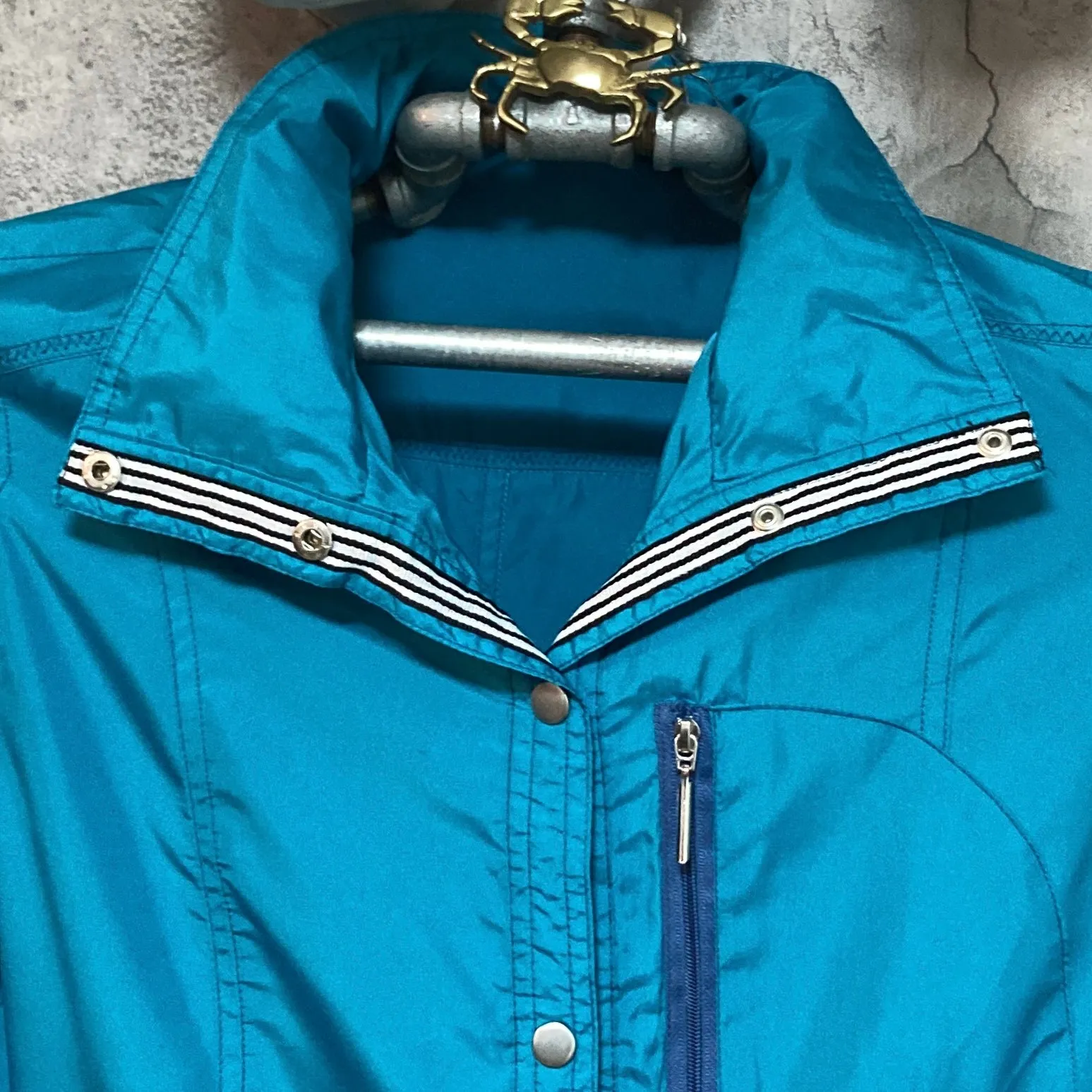 blue nylon jacket
