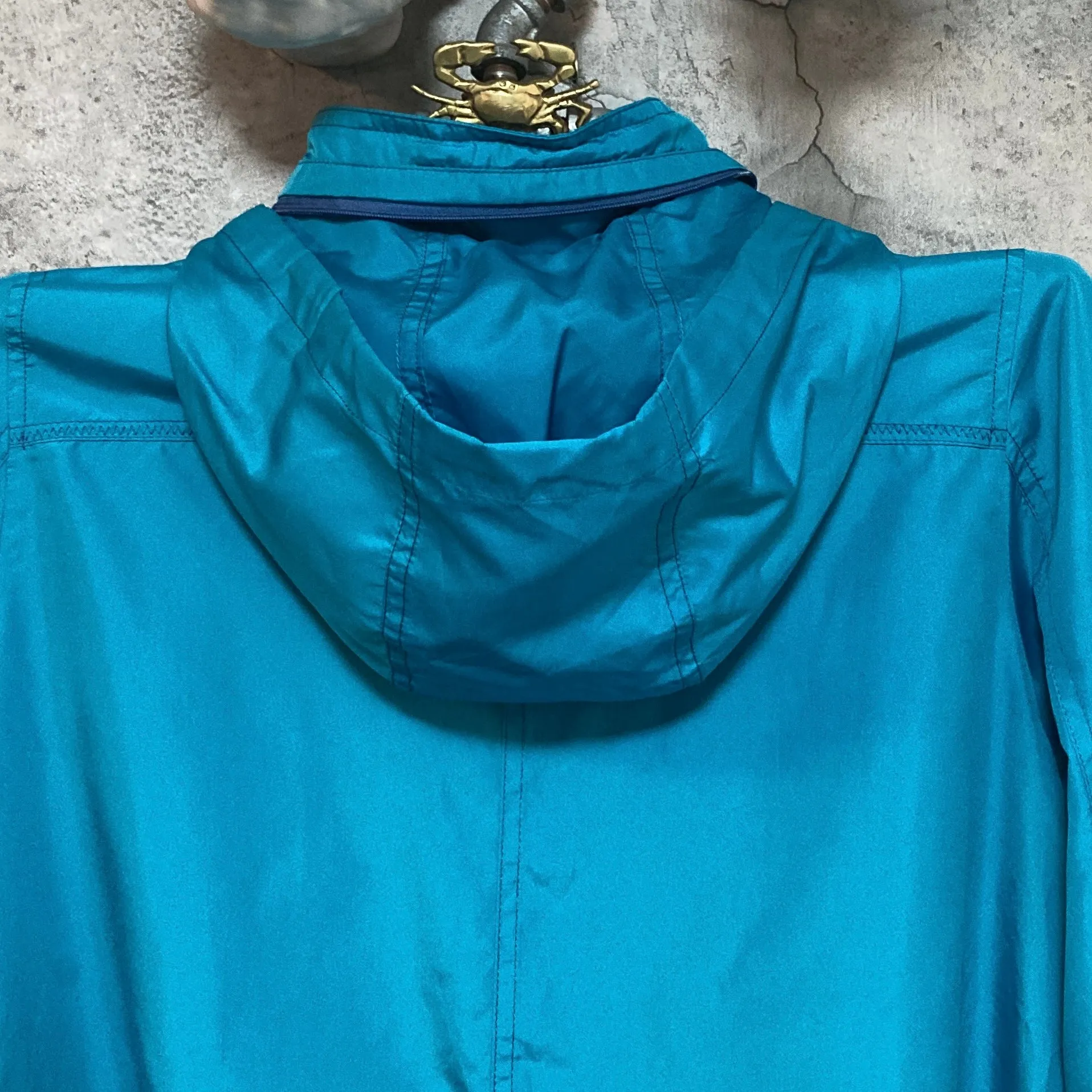 blue nylon jacket