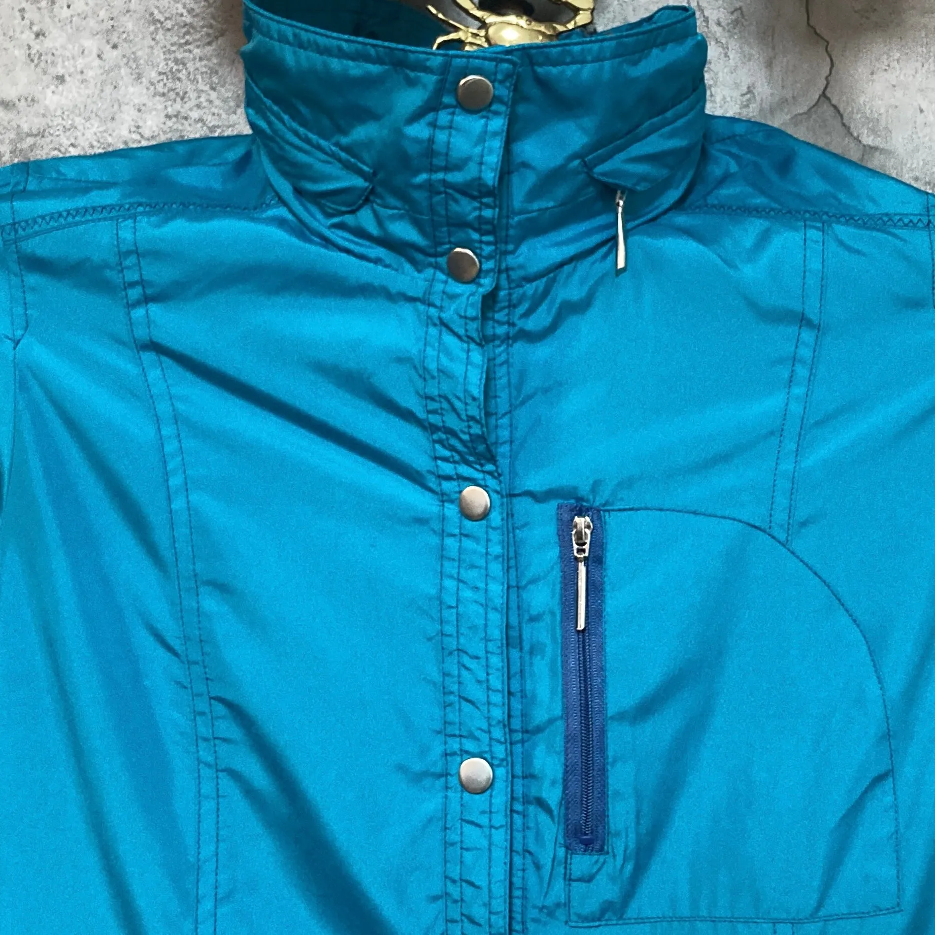 blue nylon jacket