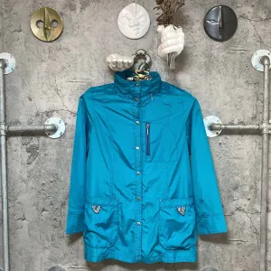 blue nylon jacket