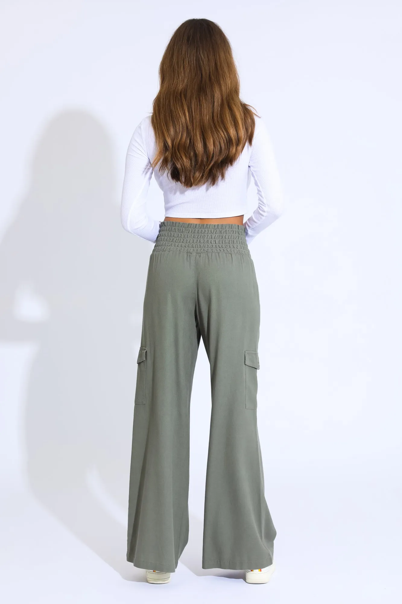 BOARDWALK WIDE LEG W/ CARGO POCKETS - HUNTER GREEN