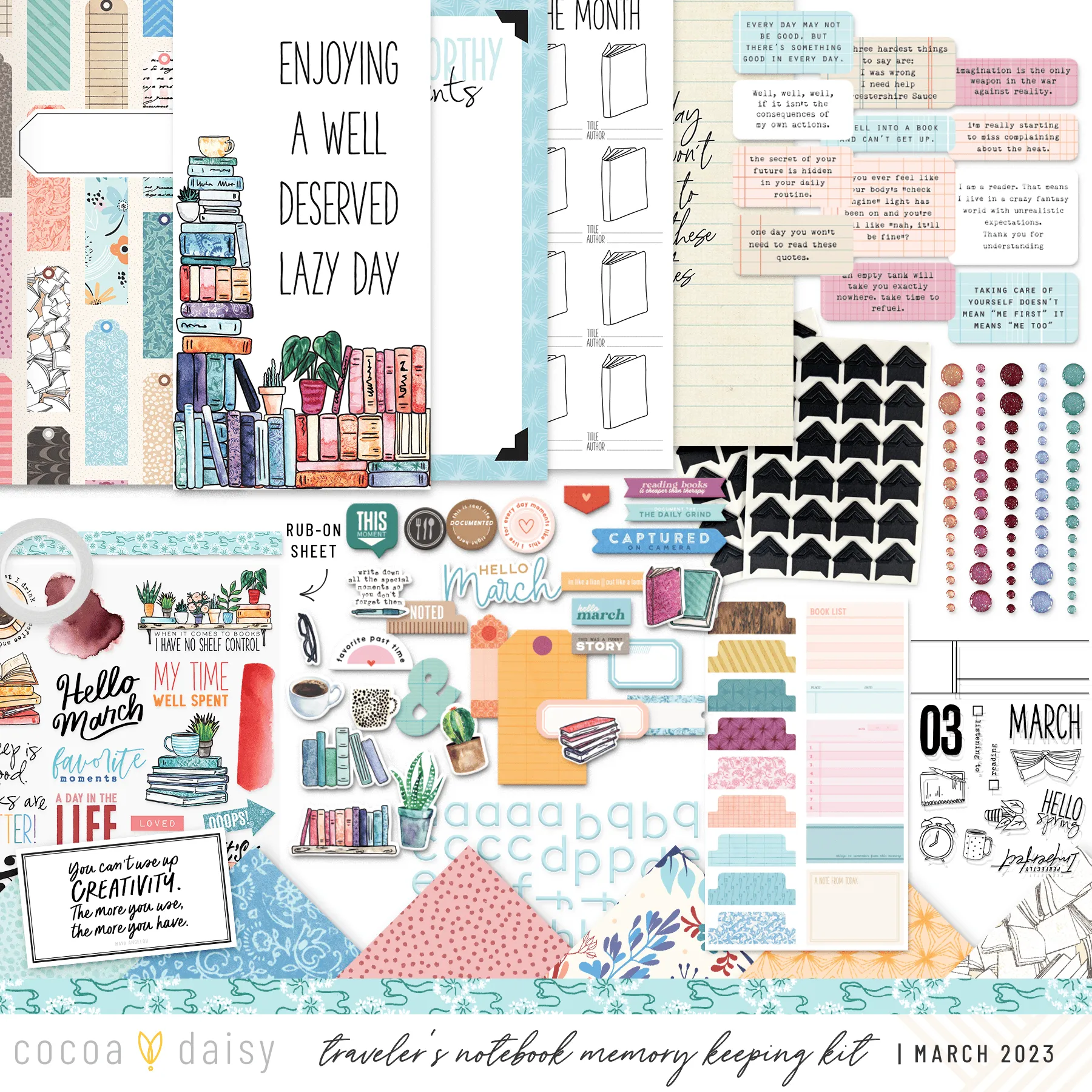 Bookish Traveler's Notebook Memory Keeping Kit March 2023