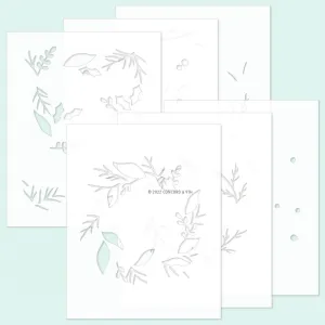 Boughs & Holly Stencil Pack (six 4.75 x 6)