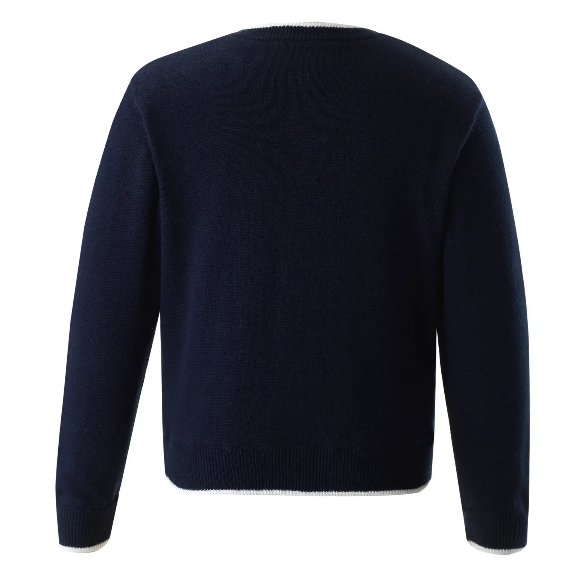 Bow Intarsia Cardigan in Navy