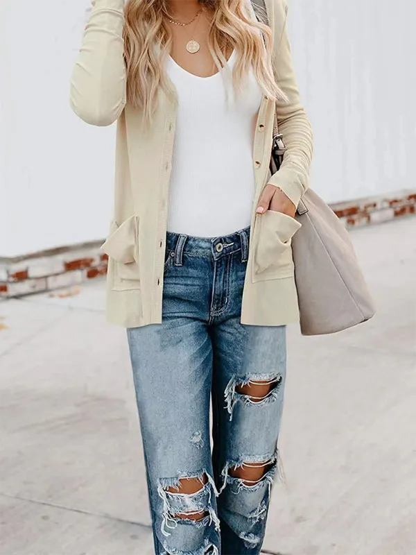 Boyfriend Cardigan for Casual Outings Fall Layering