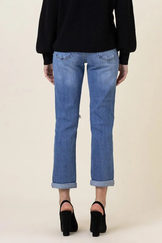 Boyfriend High Waist Distressed Denim Jeans