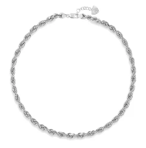 Braided Chain Layering Necklace in Silver