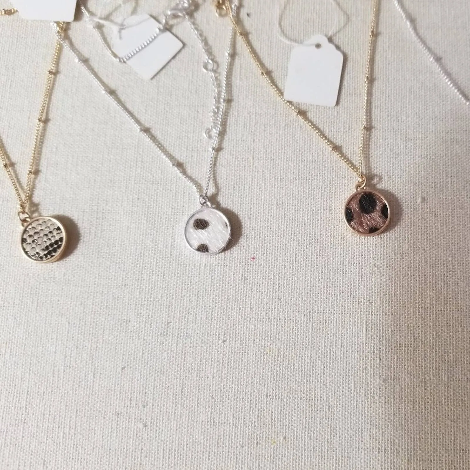 Brown/Black Snakeprint Layering Pendant Necklace