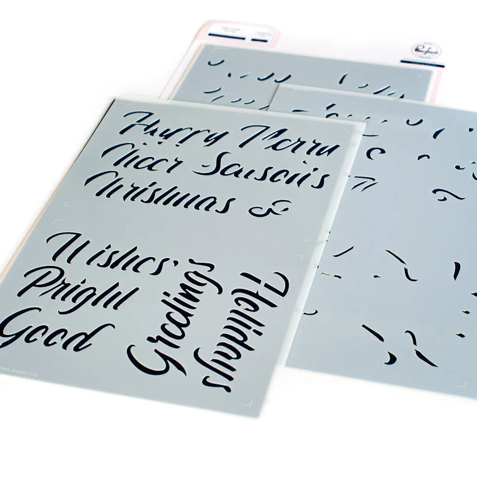 Brushed Sentiments Holiday stencils