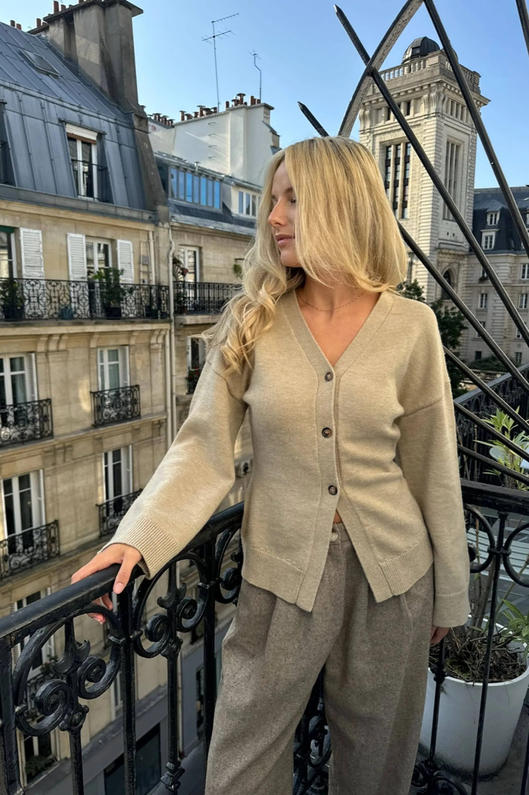 BYIC - Karmaic Fitted Cardigan - beige Beige