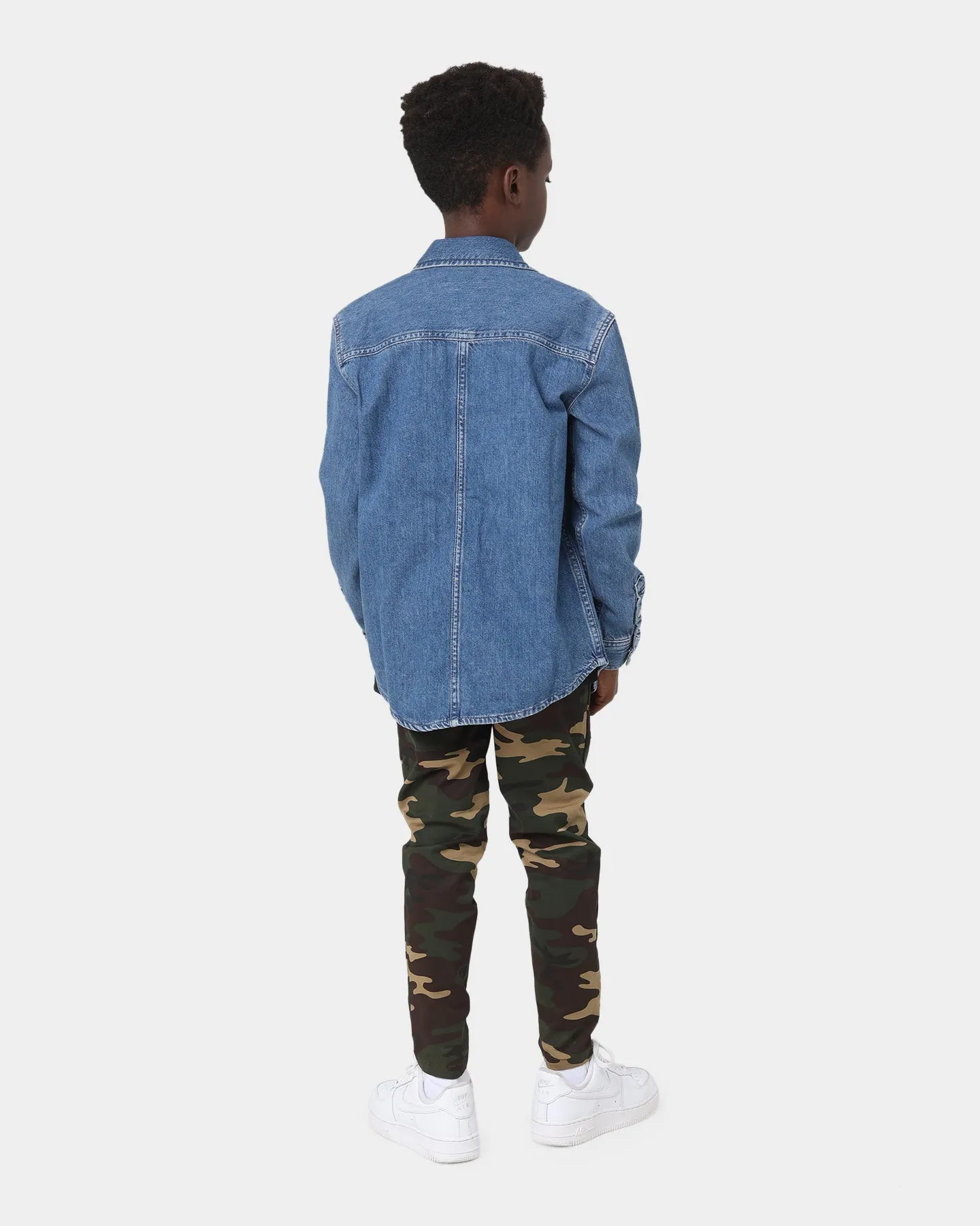 Calvin Klein Kids' Relaxed Denim Shirt Mid Blue Rigid