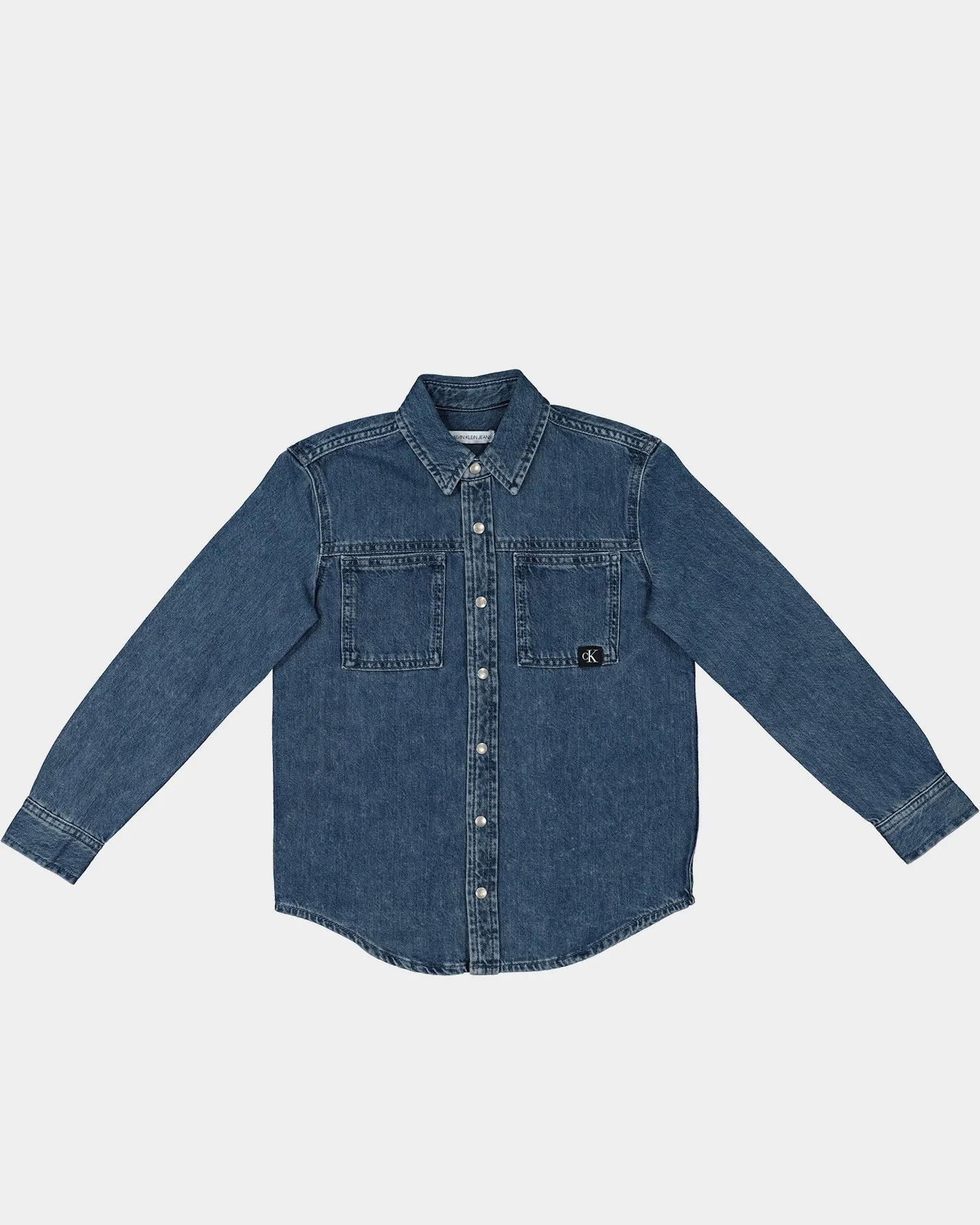 Calvin Klein Kids' Relaxed Denim Shirt Mid Blue Rigid