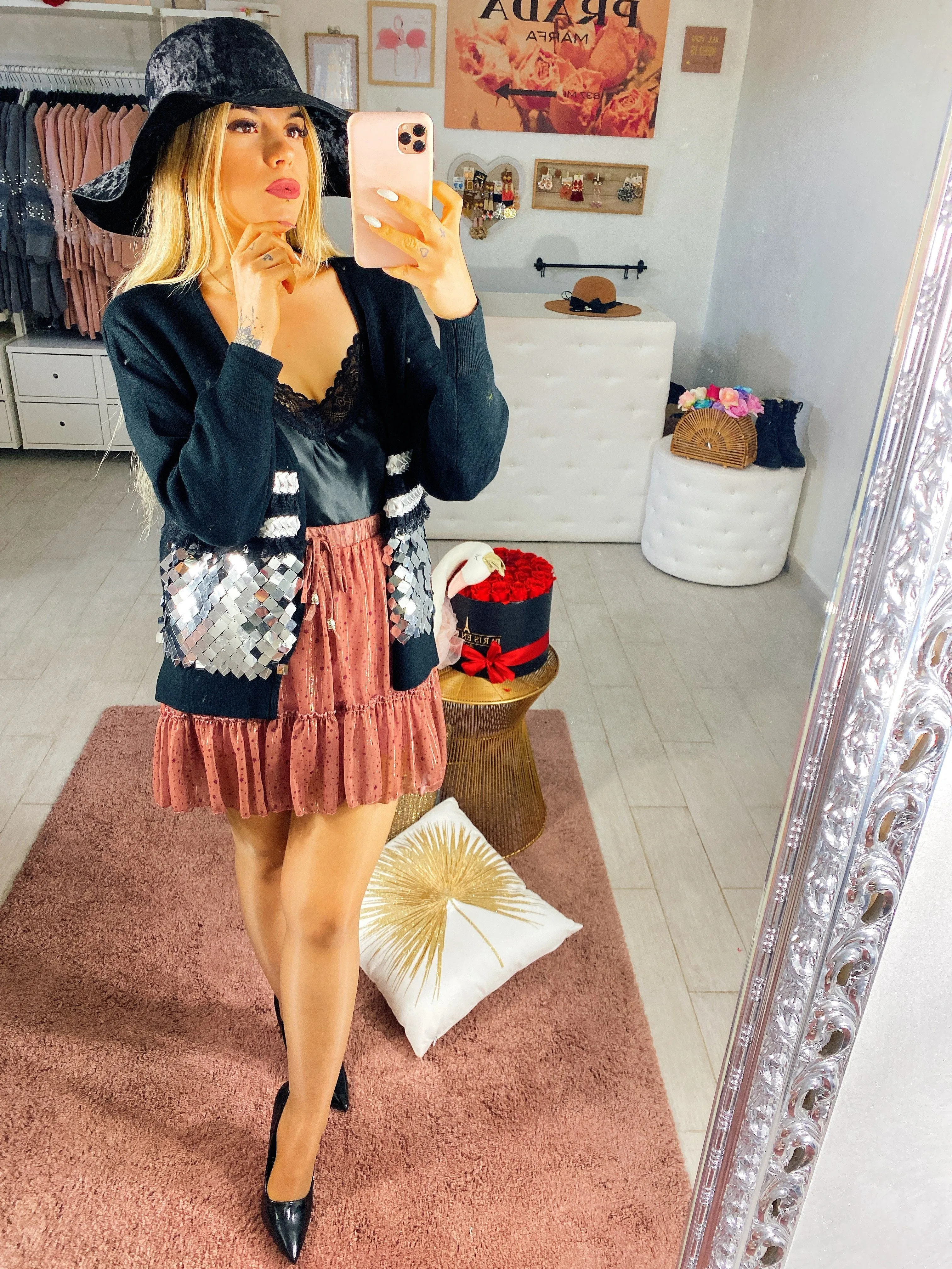 Cardigan con paillettes