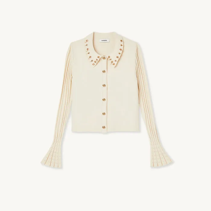 Cardigan en maille détails anneaux