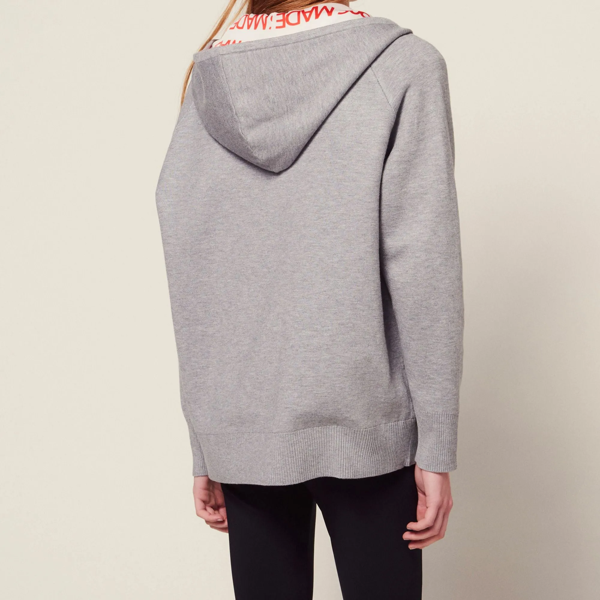 Cardigan hoodie avec doublure all over
