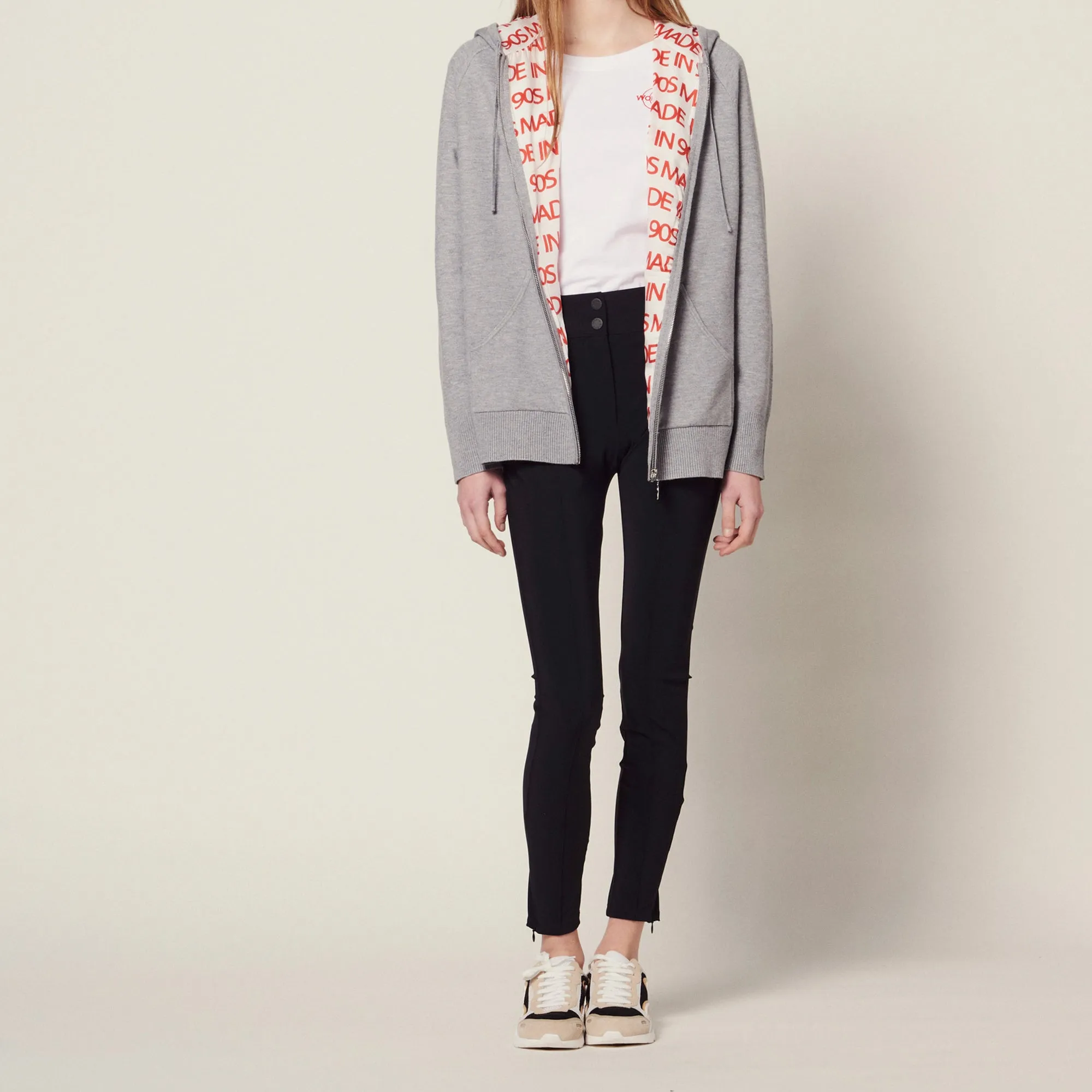 Cardigan hoodie avec doublure all over