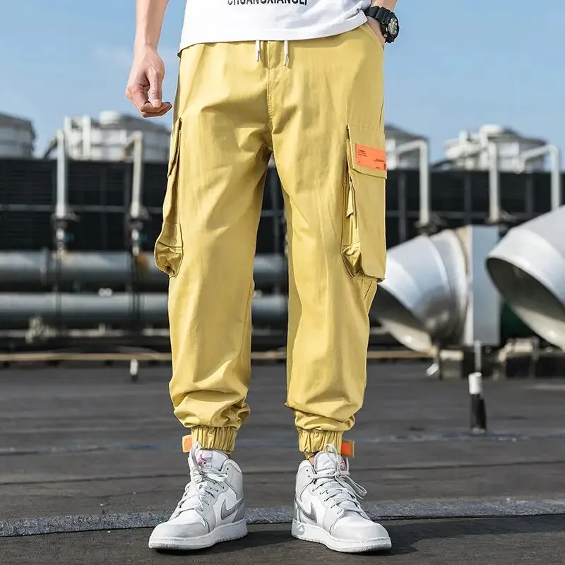Cargo Pants Multi-Pocket Harem Design with Elastic Waist