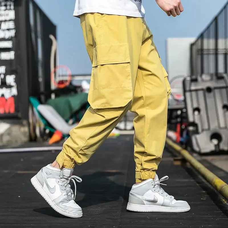 Cargo Pants Multi-Pocket Harem Design with Elastic Waist