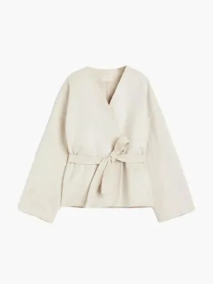 Carina – V-neckline – Faux wool cardigan