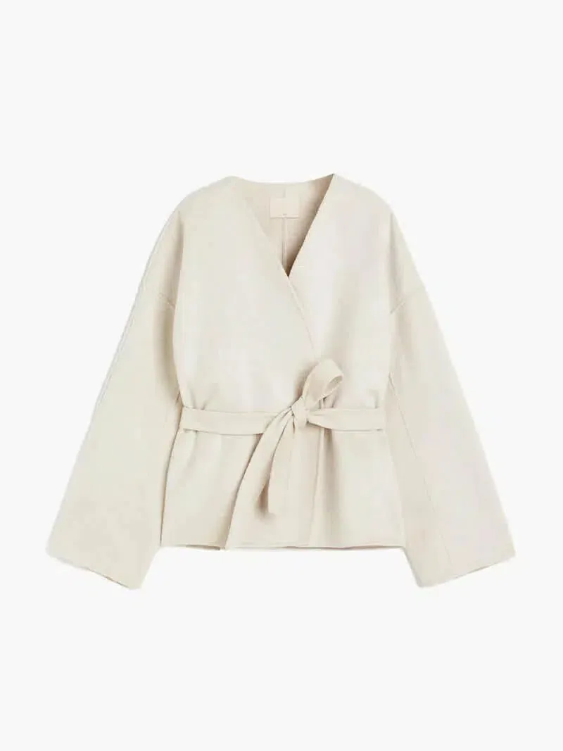 Carina – V-neckline – Faux wool cardigan