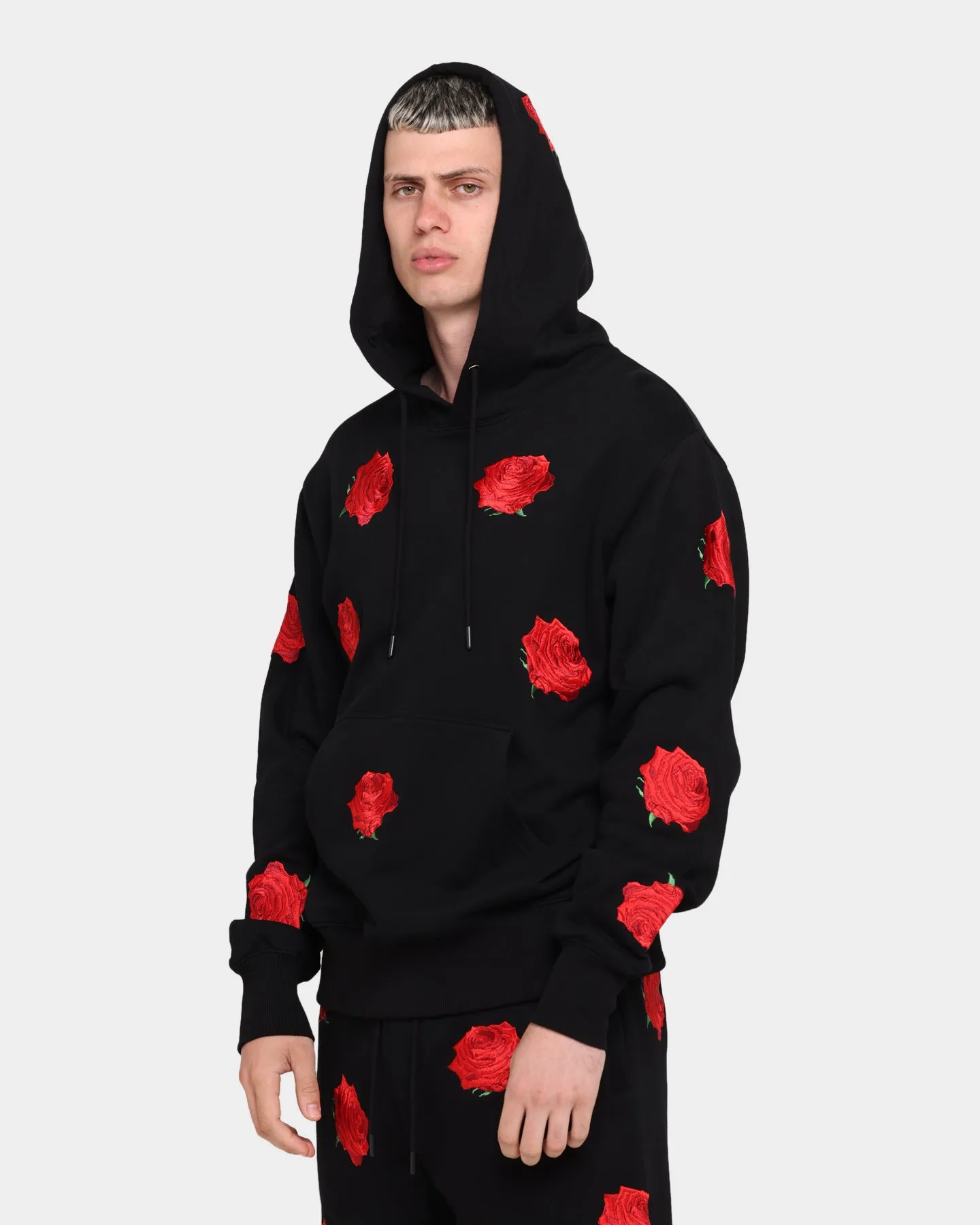 Carré Rose Repeat Hoodie Black