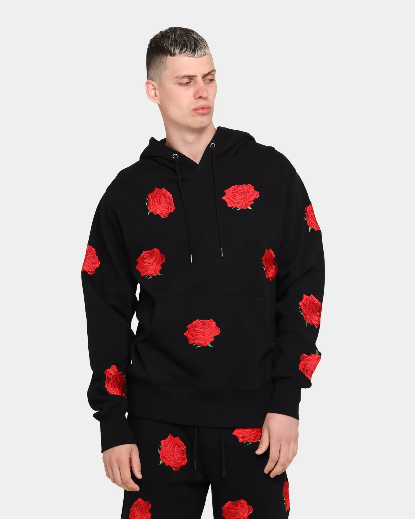 Carré Rose Repeat Hoodie Black