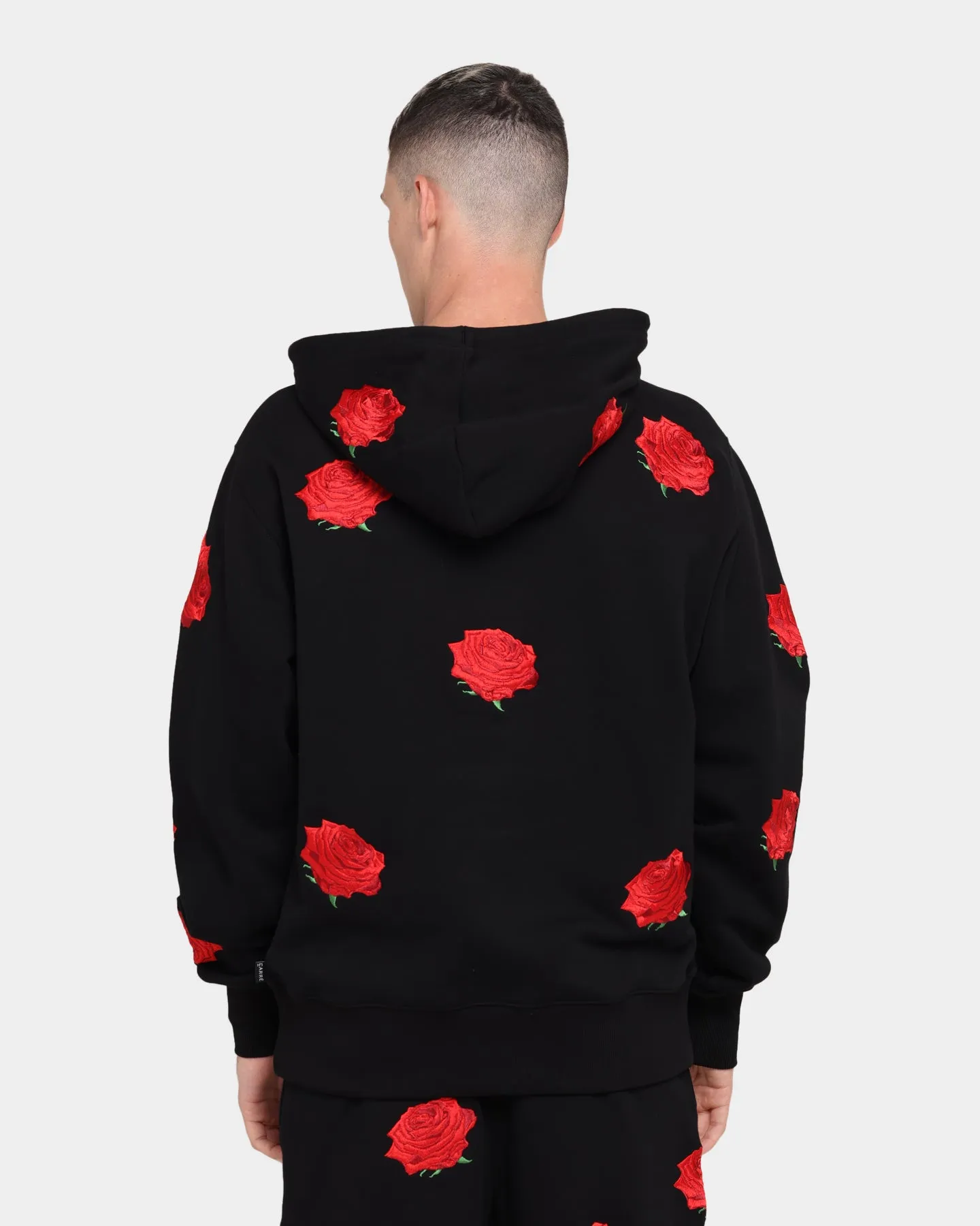 Carré Rose Repeat Hoodie Black