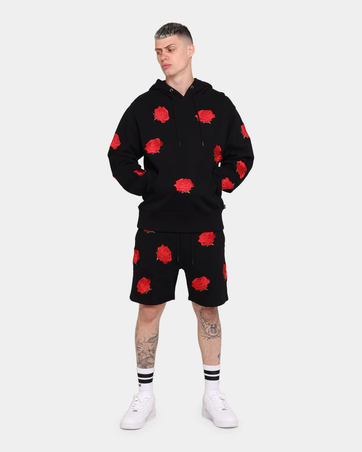Carré Rose Repeat Hoodie Black
