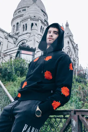 Carré Rose Repeat Hoodie Black