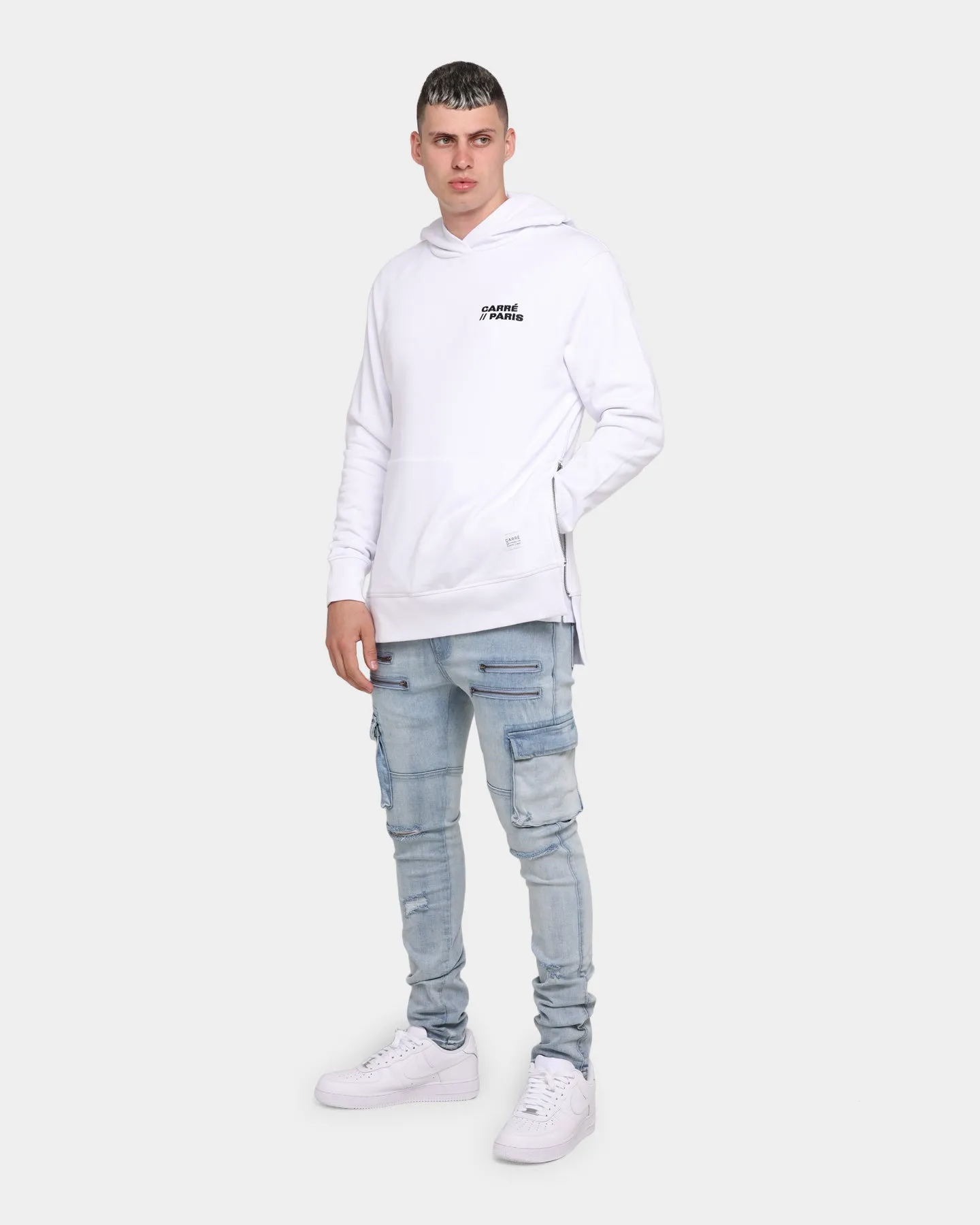 Carré Slash Raffine Hoodie White