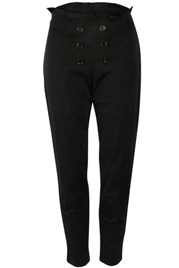 Casual Buttons Decorative Pants