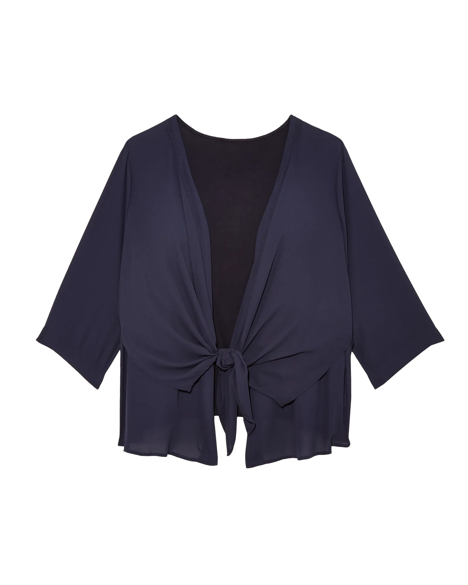 Cecilia Three Quarter Sleeve Layering Top | Navy