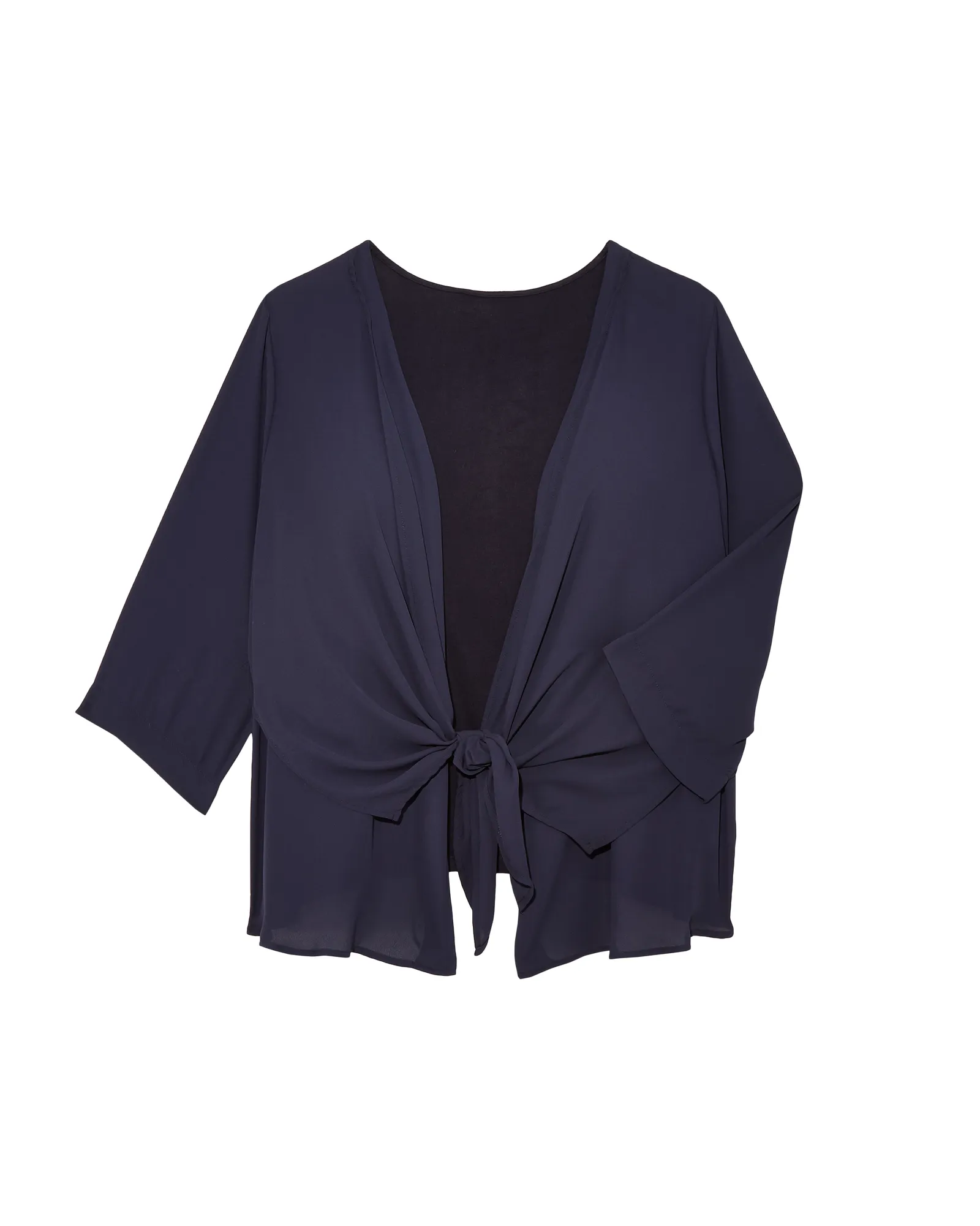 Cecilia Three Quarter Sleeve Layering Top | Navy