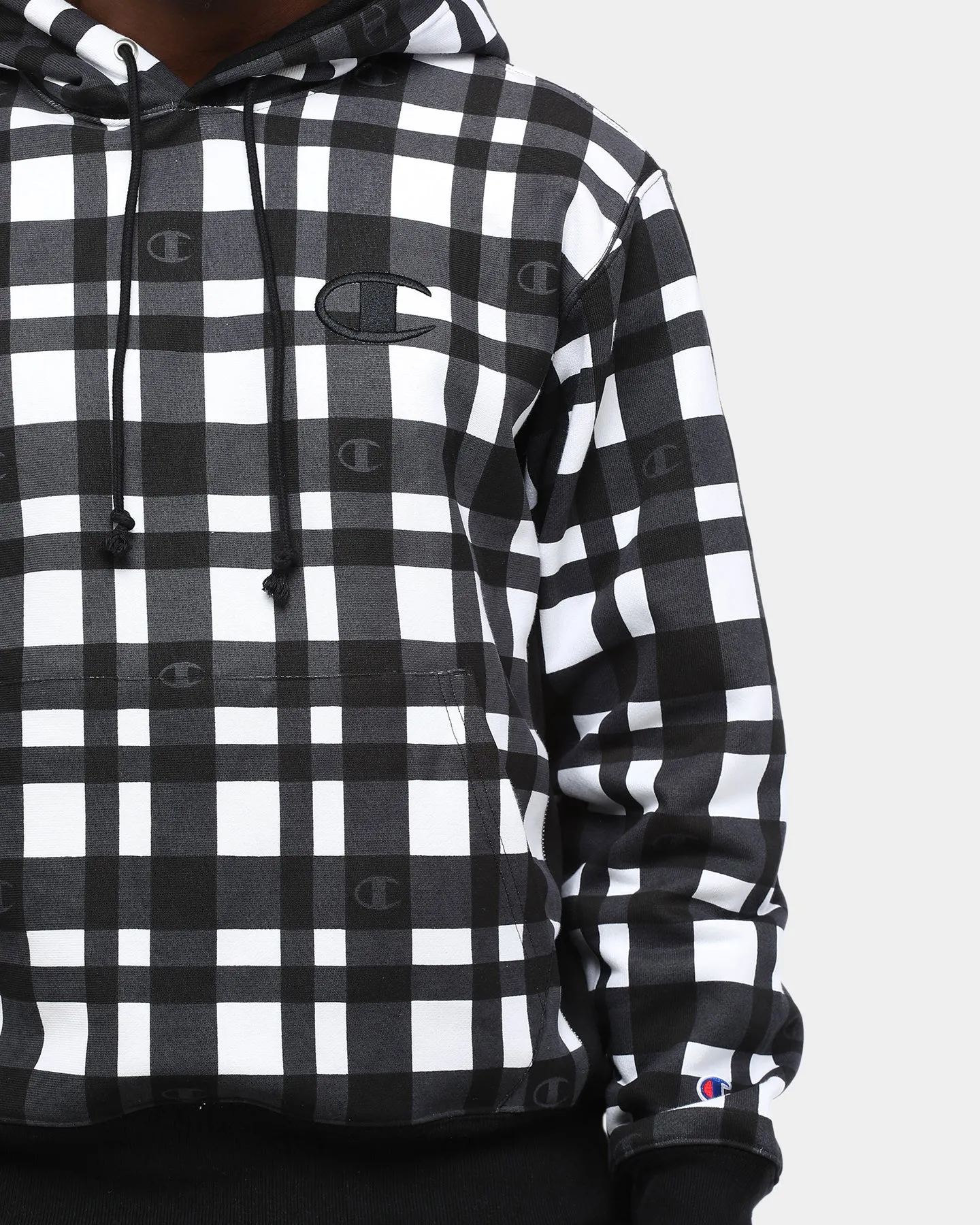Champion Men's Rev Weave Tartan Hood Black
