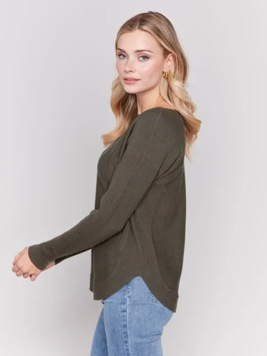 Charlie B- Knit Sweater with Lace-Up Cuffs 🇨🇦