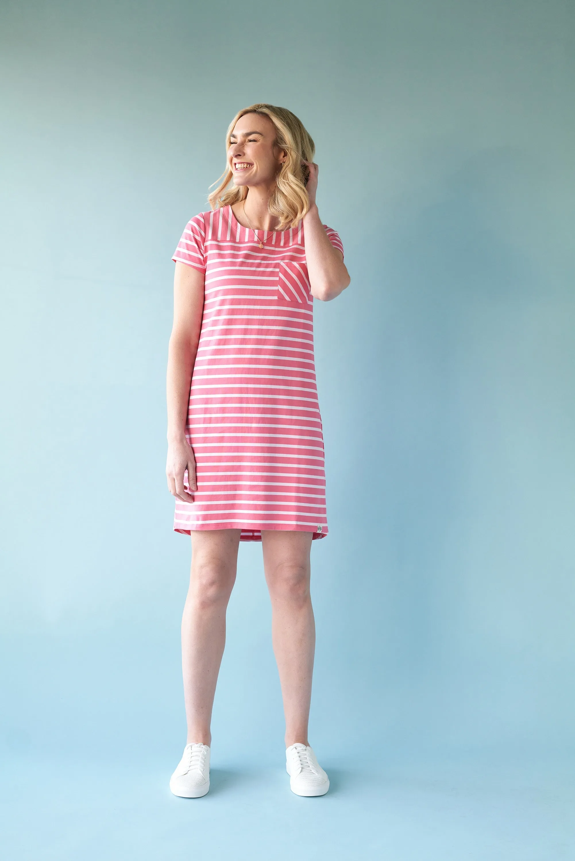Charlie Jane Milford Dress -  Melon/White