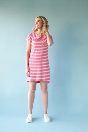 Charlie Jane Milford Dress -  Melon/White